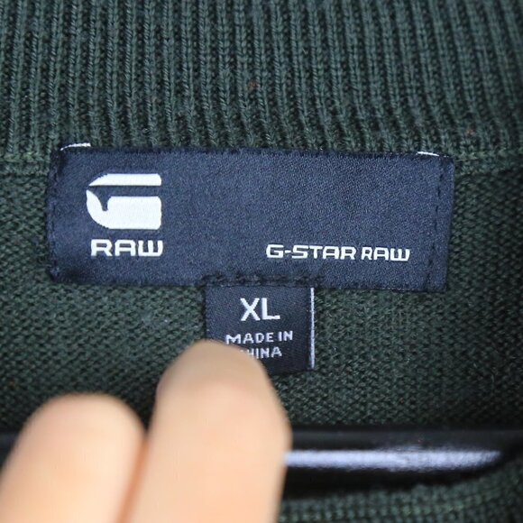 G-star Premium Core Mock Knit Dark Green Sweater Size XL - Picture 3 of 7
